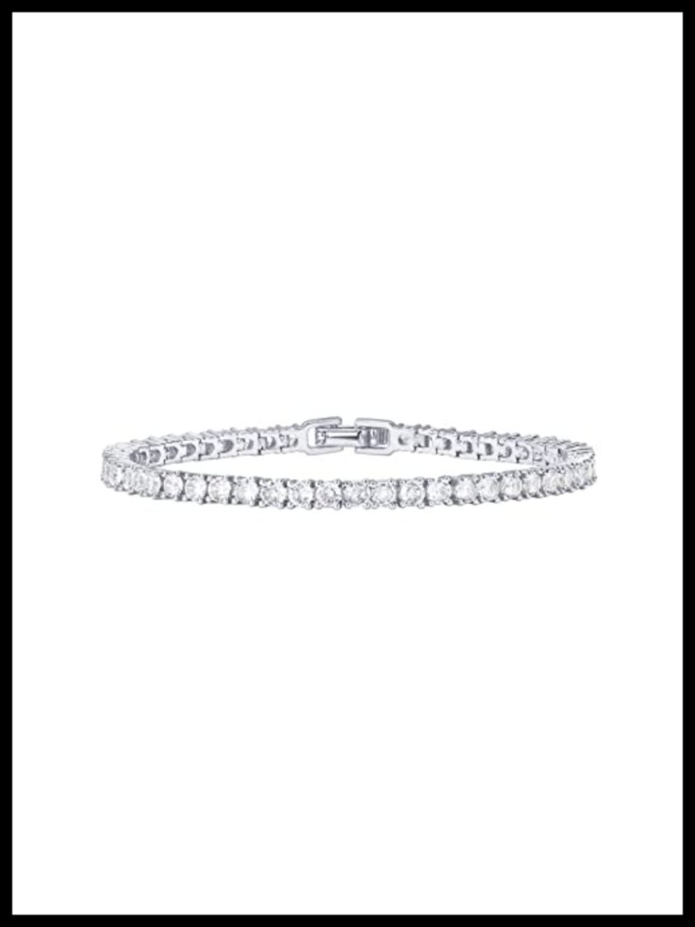 14K Gold Plated 3mm Cubic Zirconia Tennis Bracelet 6.5 In